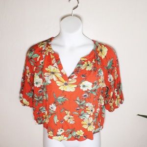 Large Hawaiian floral blouse